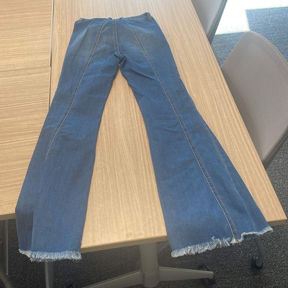 Sincerely Jules Blue Flare Wide Leg Jeans - Picture 5 of 6